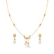 Gold Plated Delicate Pearl Drop CZ Chain Pendant Set