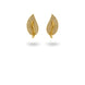 Gold Plated Leaf AD Stud Earrings