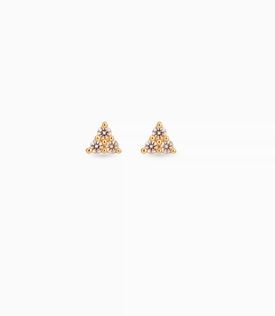Gold Plated Delicate AD Stud Earrings