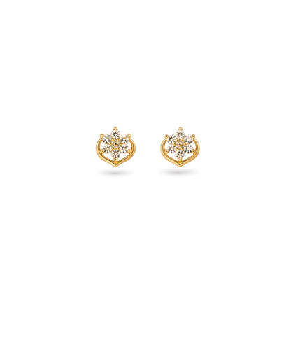 Gold Plated Small Delicate AD Stud Earrings