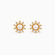Gold Plated Floral Small AD Pearl Stud Earrings