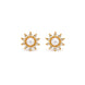 Gold Plated Floral Small AD Pearl Stud Earrings