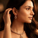 Rose Gold Plated Feathered Heart CZ Necklace Set
