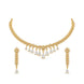 Gold Plated Sparkling Leaf AD Necklace Set
