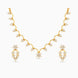 Gold Plated Floral Fringe AD Necklace Set