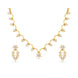 Gold Plated Floral Fringe AD Necklace Set
