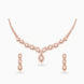 Rose Gold Plated Floral Cascade CZ Necklace Set