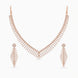 Rose Gold Plated Chevron Feather AD Necklace Set