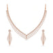 Rose Gold Plated Chevron Feather AD Necklace Set