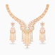 Rose Gold Plated Party Wear CZ Necklace Set