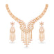 Rose Gold Plated Party Wear CZ Necklace Set