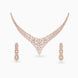 Rose Gold Plated Statement Party Wear CZ Necklace Set