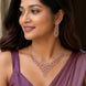 Rose Gold Plated Statement Party Wear CZ Necklace Set