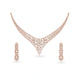 Rose Gold Plated Statement Party Wear CZ Necklace Set