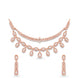 Rose Gold Plated Dual-Tier CZ Necklace Set