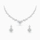 Rhodium Plated Frost Leaf CZ Necklace Set