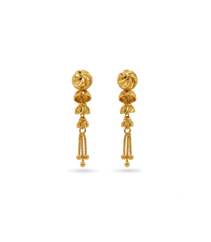Gold Plated Layered Dangler Earrings