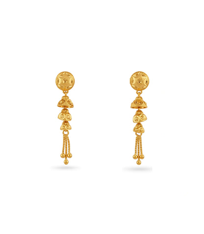 Gold Plated Layered Classic Dangler Earrings
