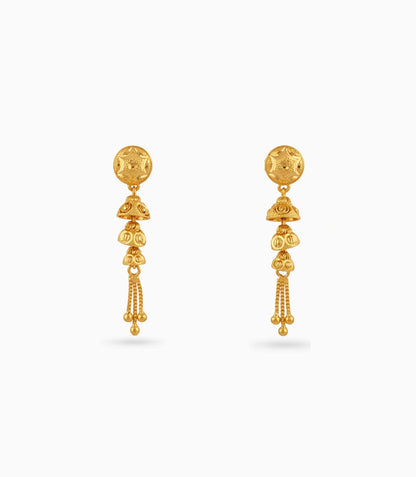 Gold Plated Layered Classic Dangler Earrings
