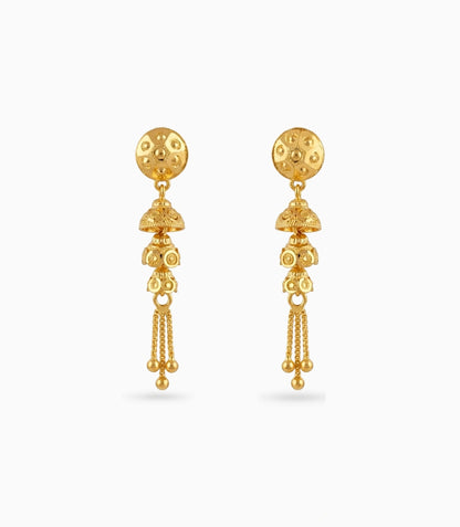 Gold Plated Heritage Layered Dangler Earrings
