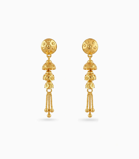 Gold Plated Heritage Layered Dangler Earrings
