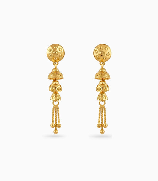 Gold Plated Heritage Layered Dangler Earrings