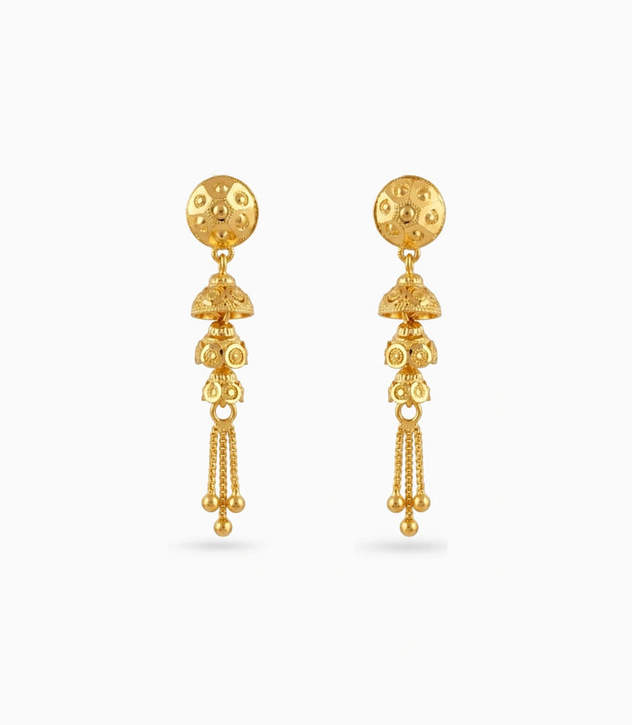 Gold Plated Heritage Layered Dangler Earrings