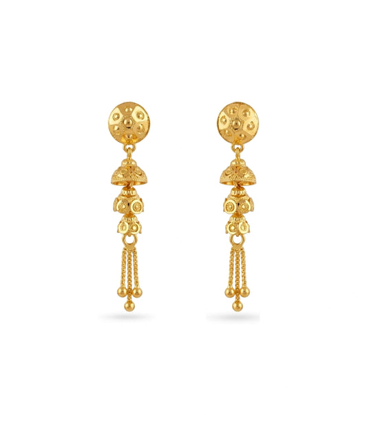 Gold Plated Heritage Layered Dangler Earrings