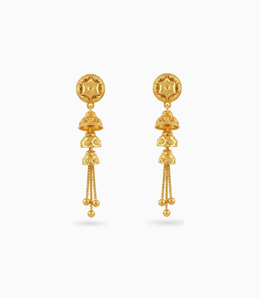 Gold Plated Jhumka Dangler Earrings
