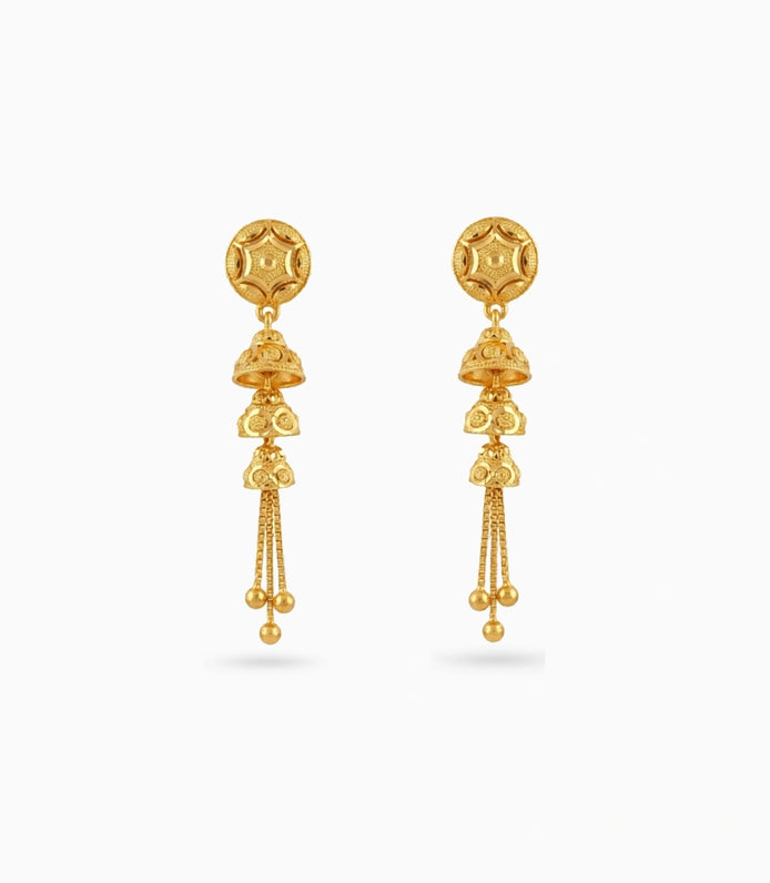 Gold Plated Jhumka Dangler Earrings