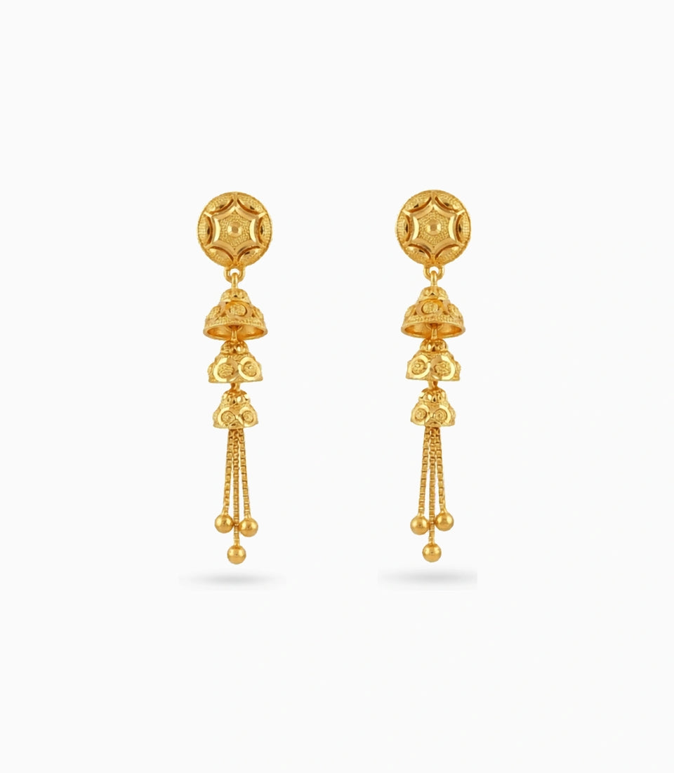 Gold Plated Jhumka Dangler Earrings