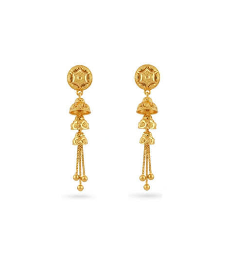 Gold Plated Jhumka Dangler Earrings