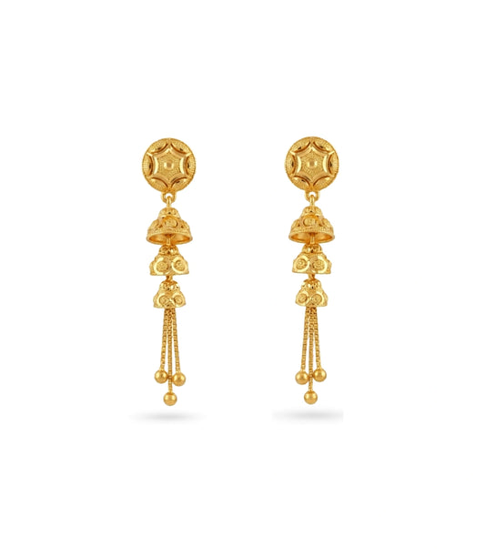 Gold Plated Jhumka Dangler Earrings