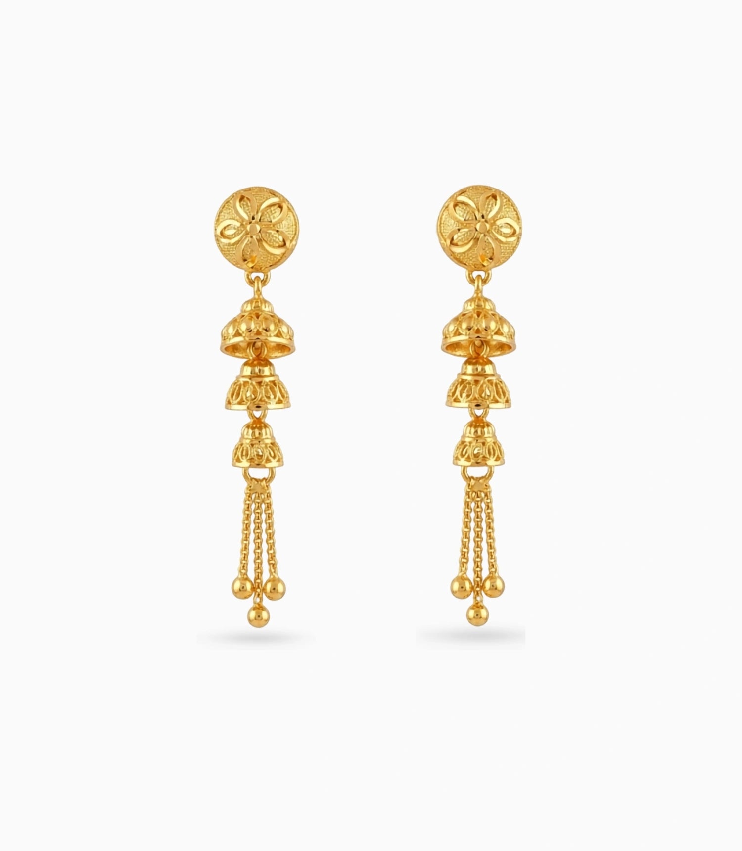 Gold Plated Vintage Layered Dangler Earrings