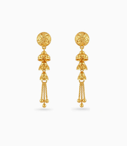 Gold Plated Vintage Layered Dangler Earrings