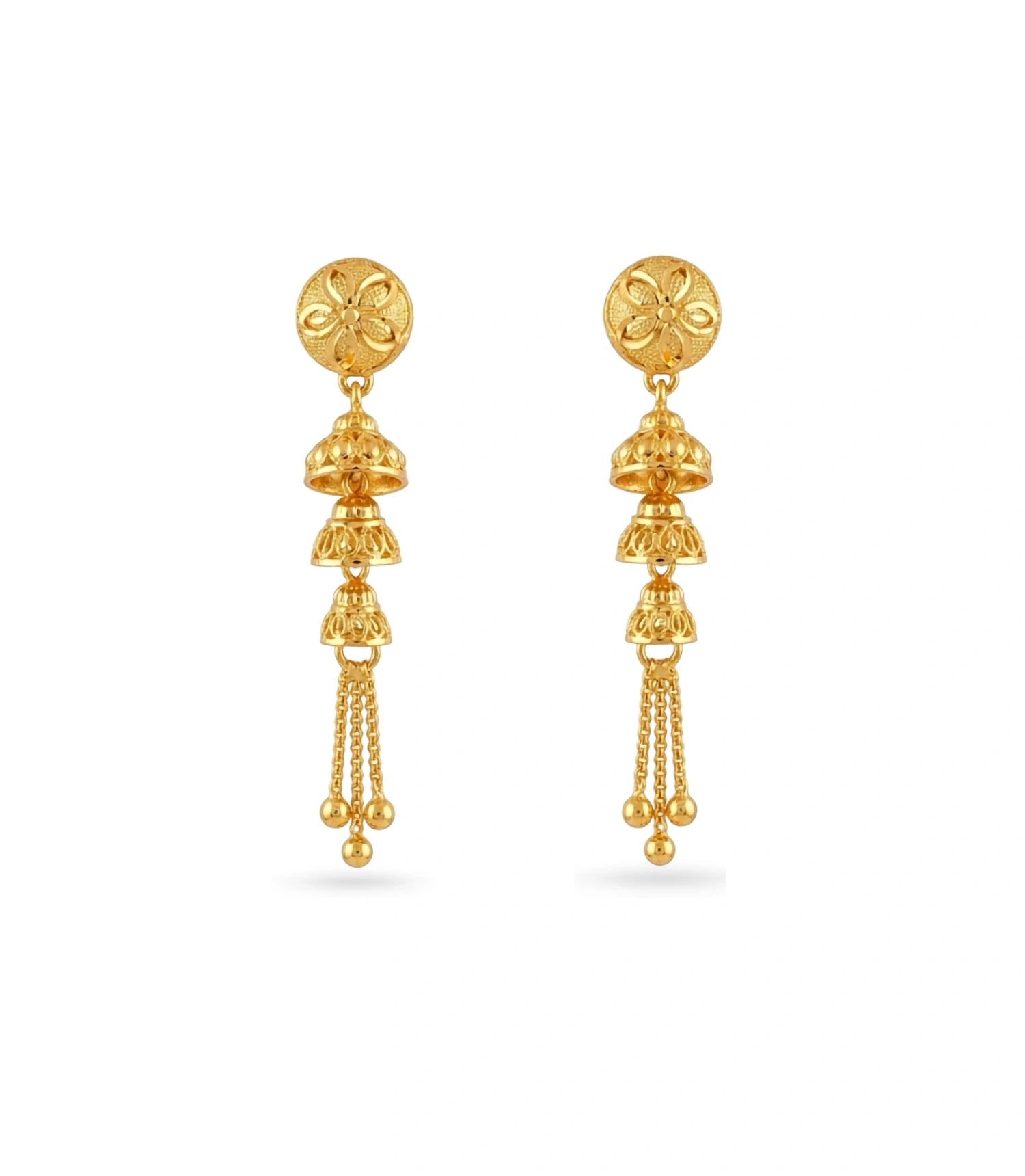 Gold Plated Vintage Layered Dangler Earrings