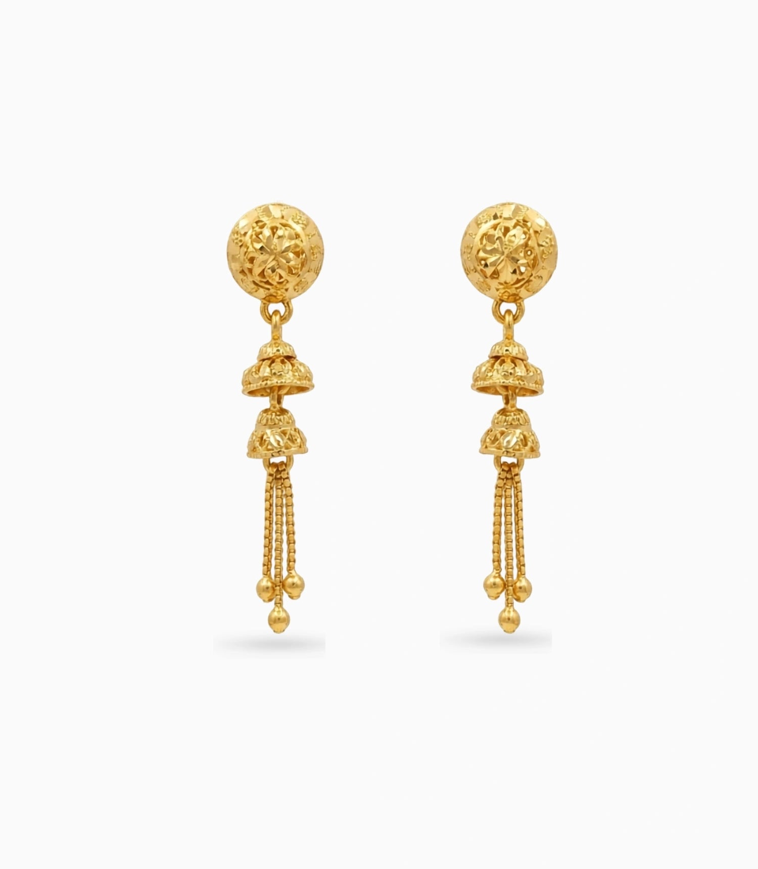 Gold Plated Layer Jhumka Dangler Earrings