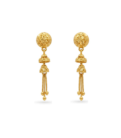 Gold Plated Layer Jhumka Dangler Earrings