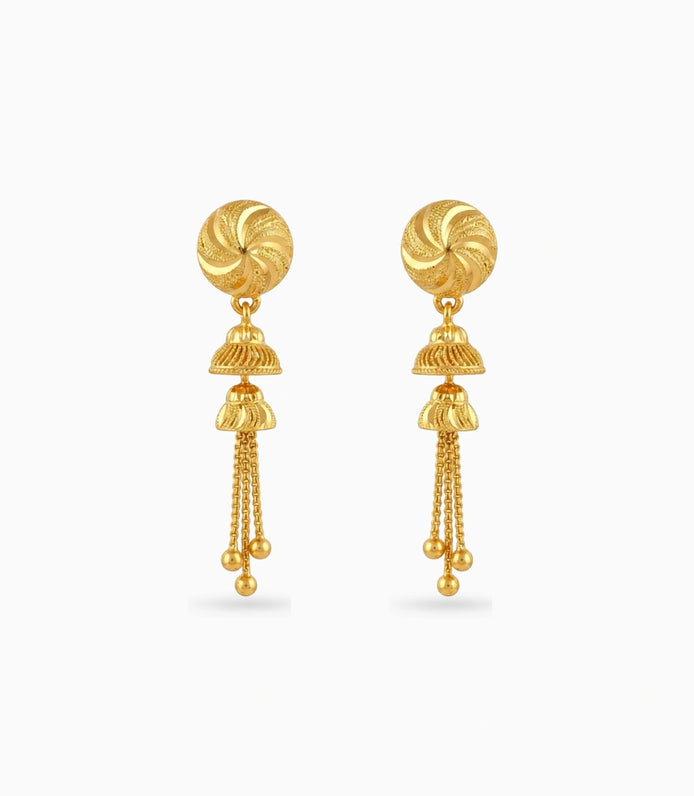 Gold Plated Mini Jhumka Dangler Earrings