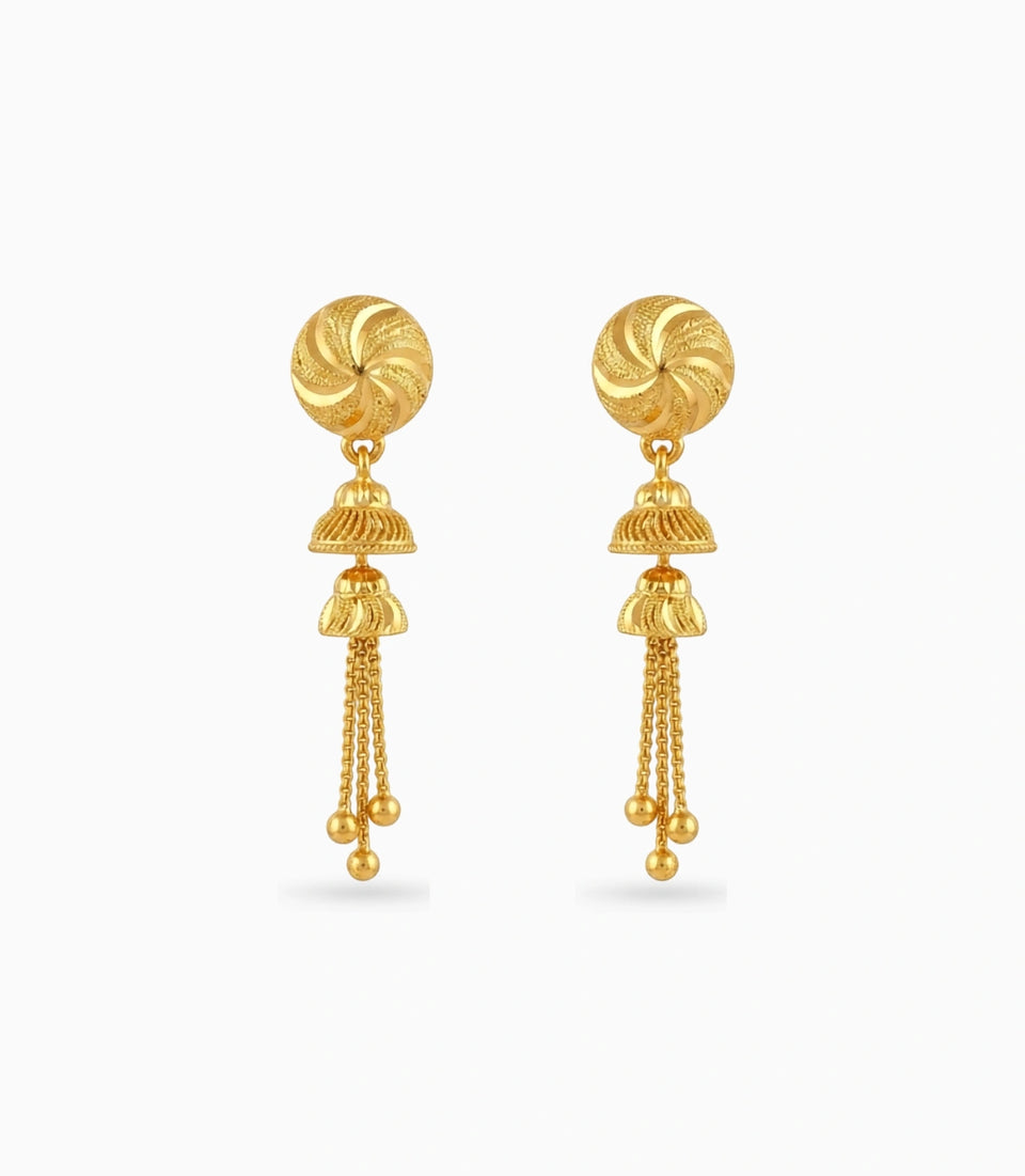 Gold Plated Mini Jhumka Dangler Earrings