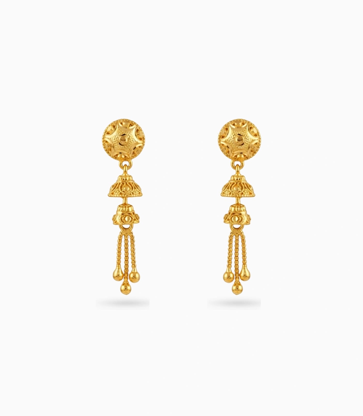 Gold Plated Bell Jhumki Dangler Earrings