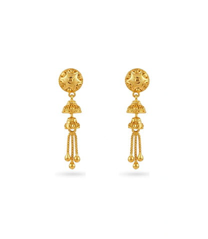 Gold Plated Bell Jhumki Dangler Earrings
