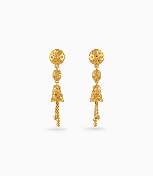 Gold Plated Designed Dangler Earrings