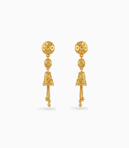 Gold Plated Designed Dangler Earrings
