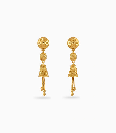 Gold Plated Designed Dangler Earrings