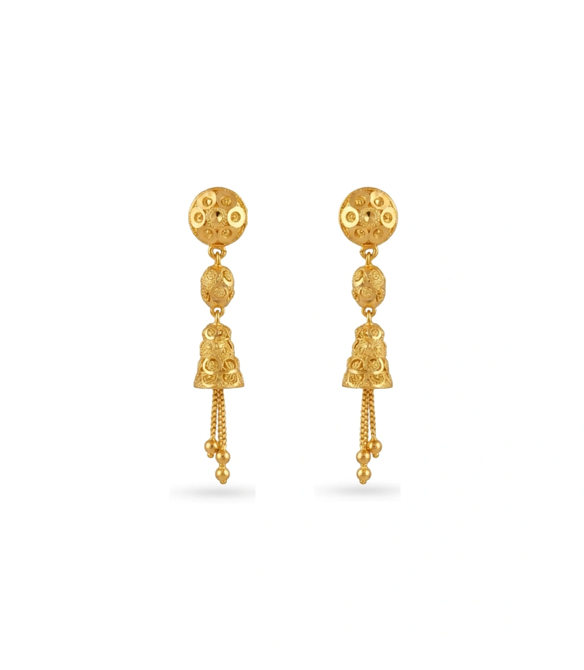 Gold Plated Designed Dangler Earrings