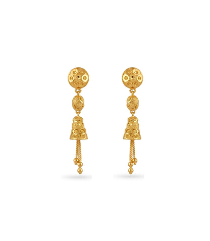Gold Plated Designed Dangler Earrings