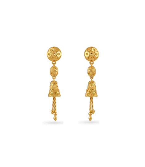 Gold Plated Designed Dangler Earrings