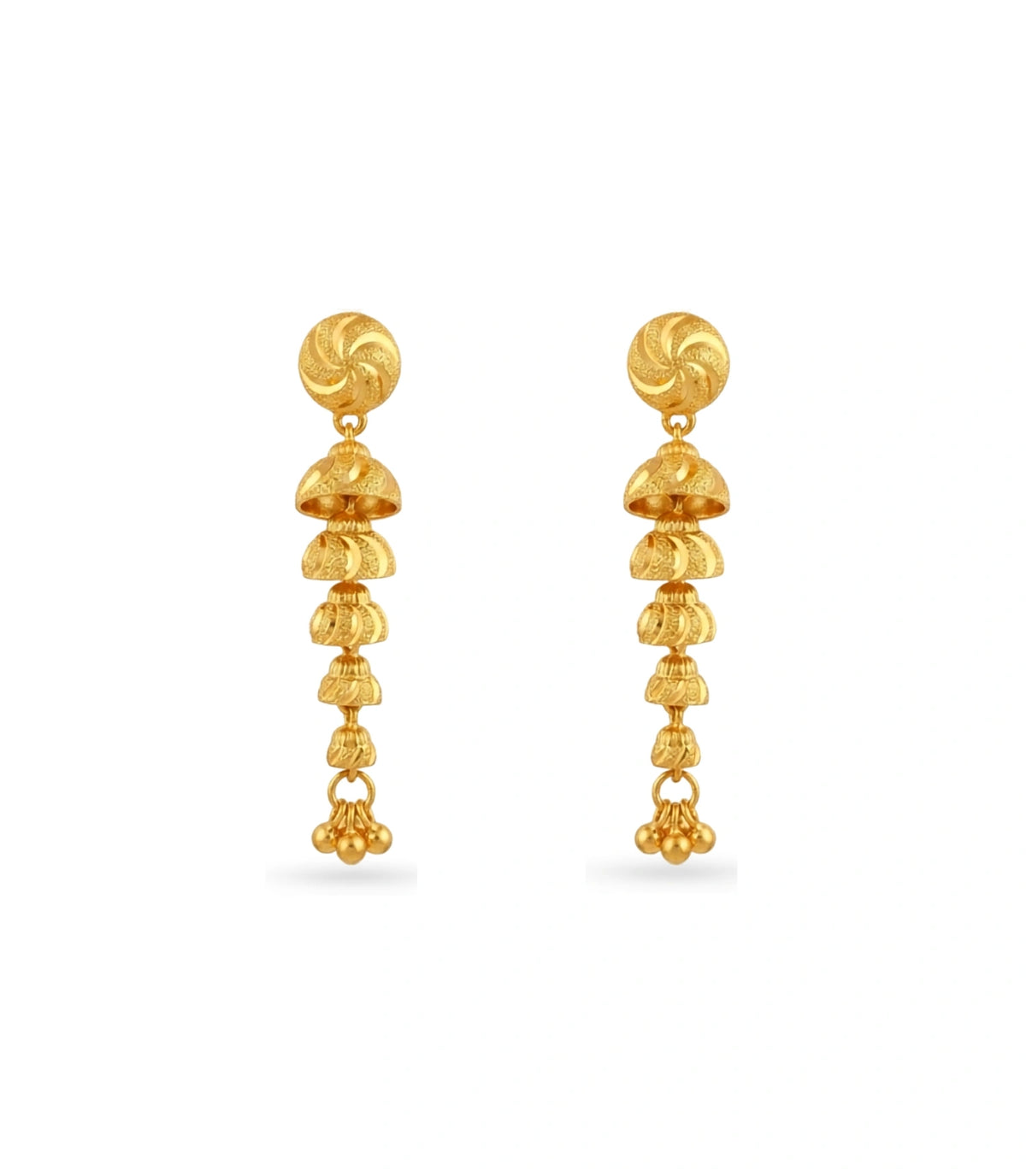 Gold Plated Long Jhumka Dangler Earrings