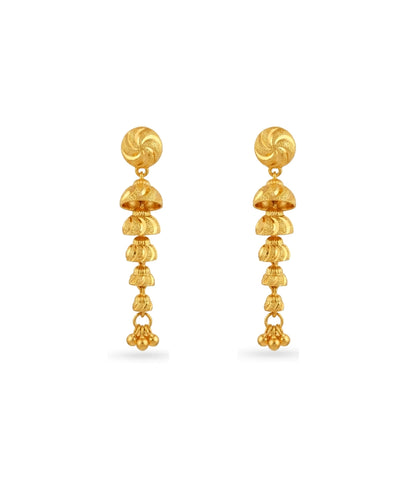 Gold Plated Long Jhumka Dangler Earrings